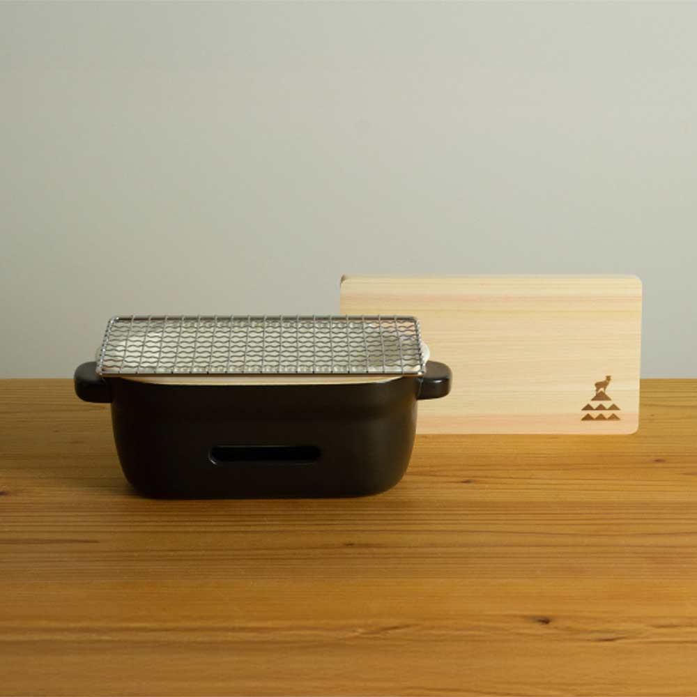 陶の炭火コンロ 角