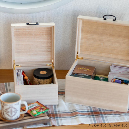 桐のふた付き収納箱